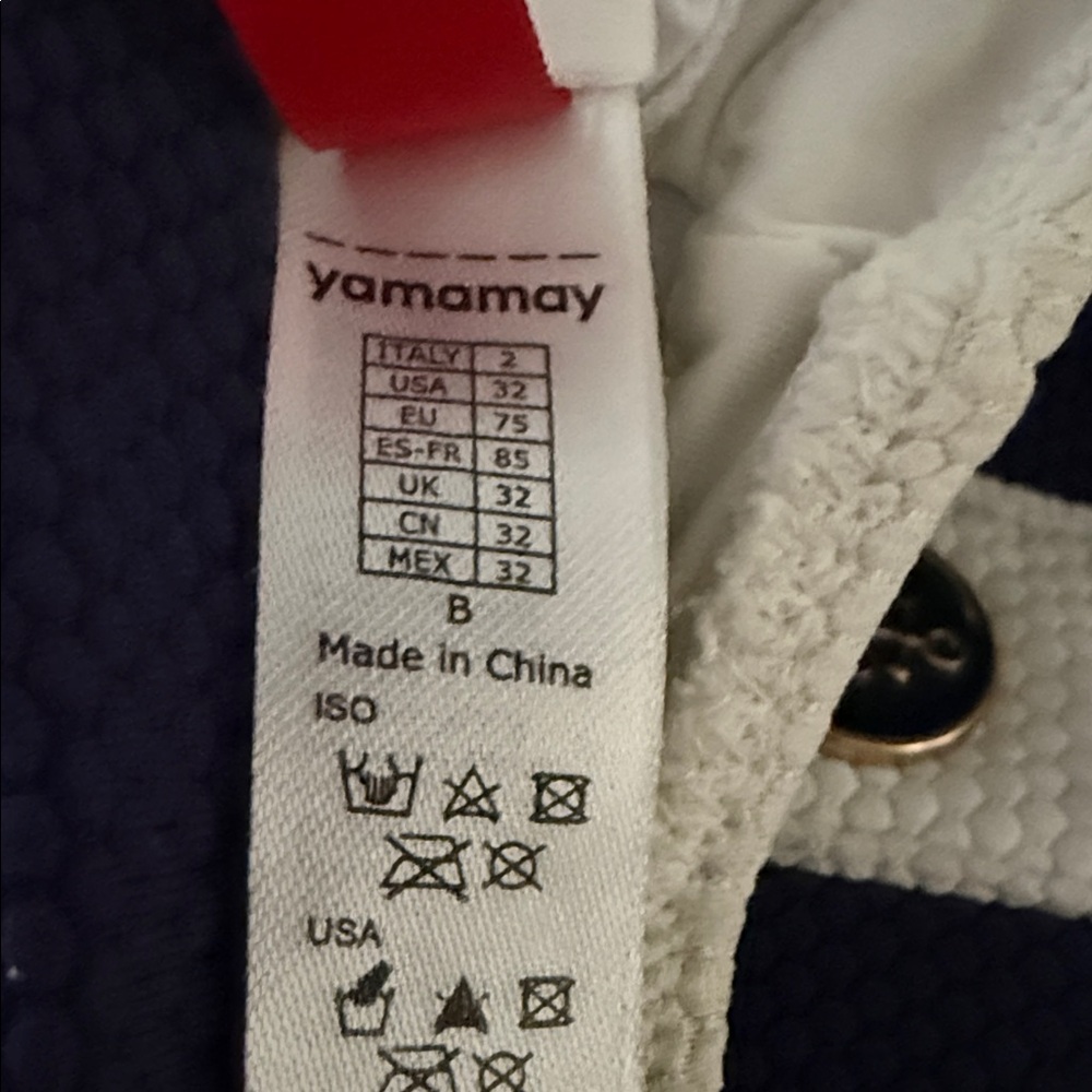 Like New Yamamay Navy White Nautical Anchor Bikini Top Band 32 Small (B) - Picture 6 of 6